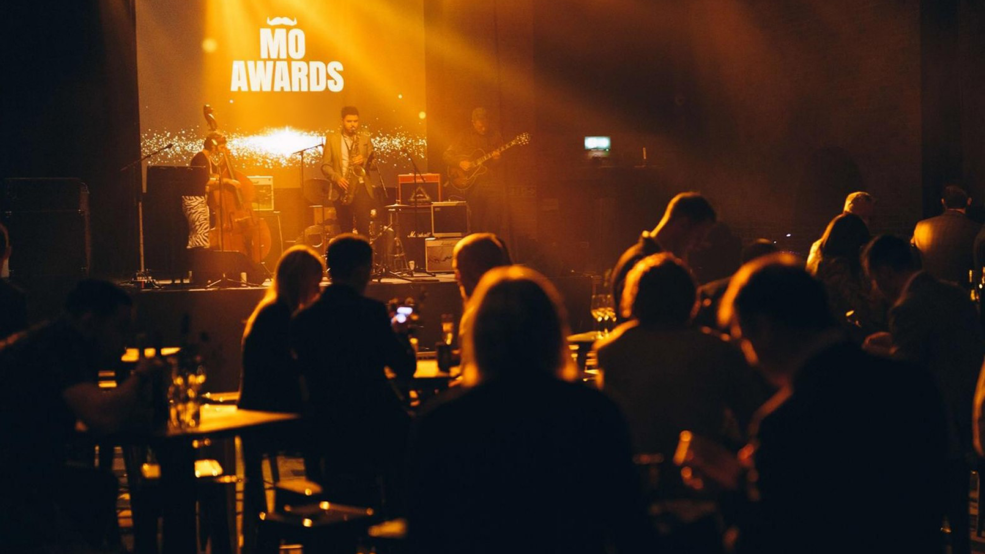 Photo of an audience watching the Movember Awards on stage.